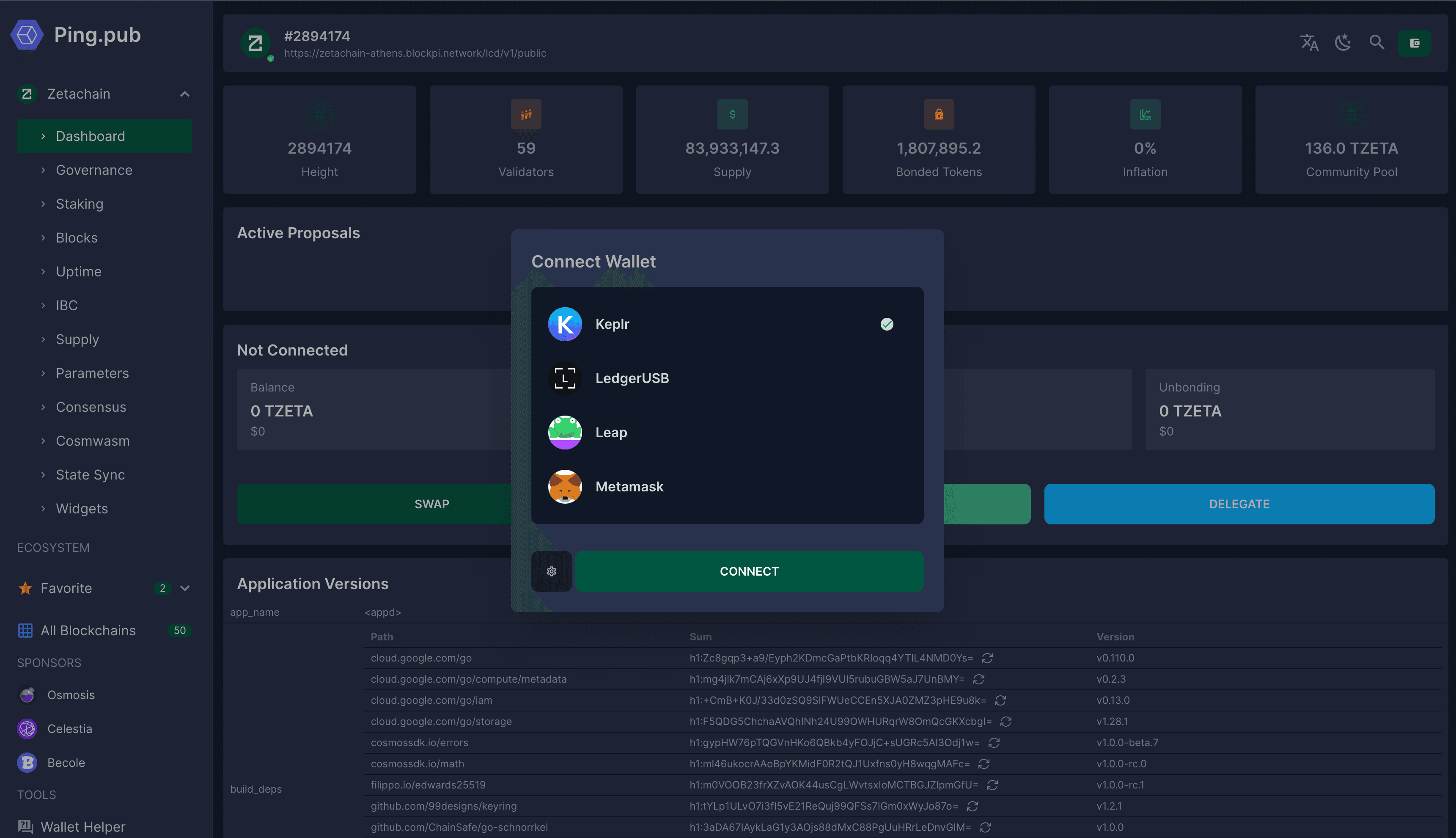 Ping Pub - Connect Wallet